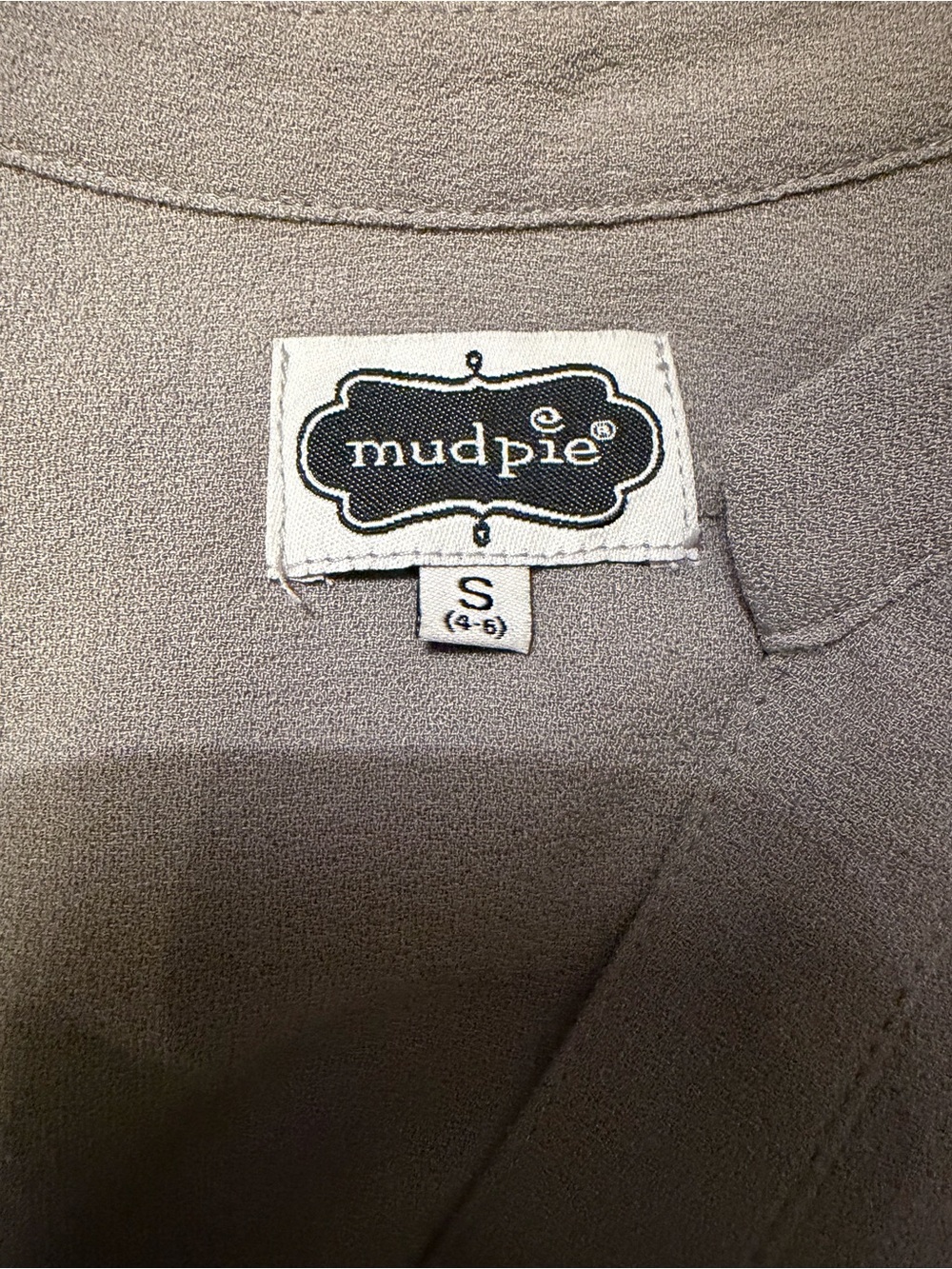 Mud Pie Gray Split Neck Tunic Blouse Size Small Long Sleeve Pocket Top - Picture 4 of 9